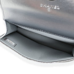 Silver Metallic Lambskin Coco Punk Belt Bag