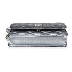 Silver Metallic Lambskin Coco Punk Belt Bag