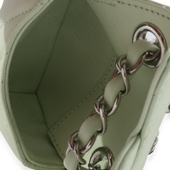 Light Green Goatskin Chevron Belt Bag