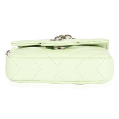 Light Green Goatskin Chevron Belt Bag