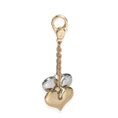 White Gold & Yellow Gold Double Heart Charm