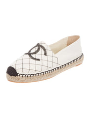 Beige Quilted Canvas Espadrilles 42