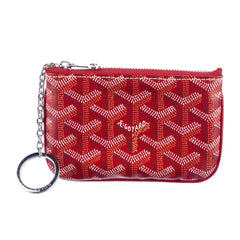 Red Goyardine Nano Senat Key Pouch
