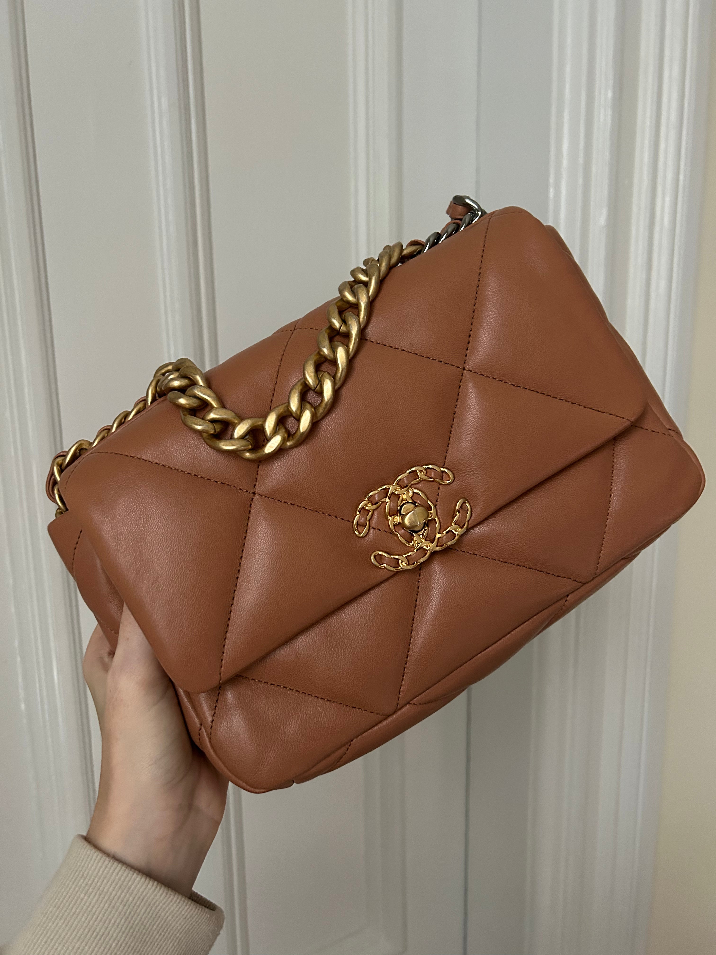 Caramel Brown Lambskin 19 Flap