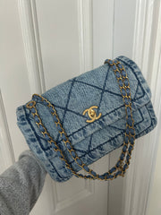 Blue Denim Maxi Flap