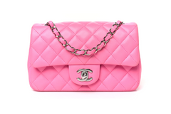 Bright Pink Lambskin Rectangular Mini