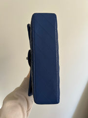 Navy Blue Lambskin Medium Classic Flap