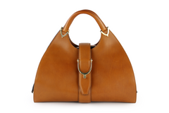 Brown Top Handle Stirrup Bag