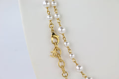 Pearl/Gold/Strass 90's Icon CC Long Necklace