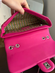 Pink Rubber Medium Coco Rain Flap Bag