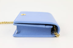 Blue Petite GG Marmont Chain Wallet