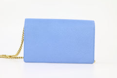Blue Petite GG Marmont Chain Wallet