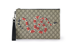 Beige Supreme Canvas Kingsnake Zippered Pouch