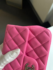 Bright Pink Lambskin Rectangular Mini