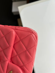 Pink Lambskin Pearl Crush Rectangular Mini