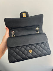 Black Caviar Medium Classic Flap