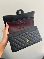Black Caviar Medium Classic Flap