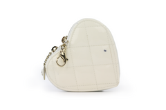 White Patent Quilted Heart Zipped Coin Purse