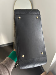 Black Calfskin Stitched Tote