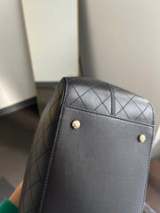 Black Calfskin Stitched Tote