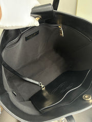 Black Calfskin Stitched Tote