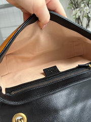 Cognac Calfskin Matelasse Diagonal Small Torchon GG Marmont Flap