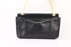 Black Perforated Flap Bag