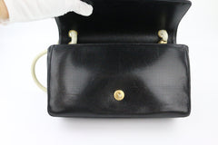 Black Perforated Flap Bag