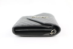 Dark Grey Chevron Wallet on a Chain