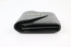 Dark Grey Chevron Wallet on a Chain