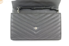 Dark Grey Chevron Wallet on a Chain