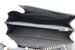 Dark Grey Chevron Wallet on a Chain