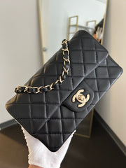 Black Quilted Lambskin Mini Rectangular Flap Bag