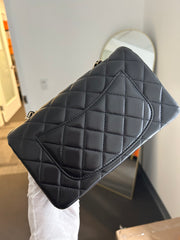 Black Quilted Lambskin Mini Rectangular Flap Bag