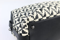 Woven Calfskin Large Convertible Chain Bowler Bag