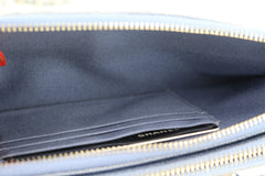 Blue Caviar Chevron Mademoiselle Vintage Double Zip Clutch with Chain