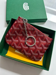 Red Goyardine Nano Senat Key Pouch