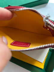 Red Goyardine Nano Senat Key Pouch