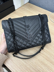 So Black Monogram Matelasse Medium Envelope Chain Bag