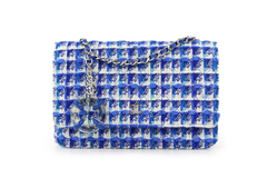 Blue Tweed Wallet on a Chain