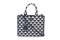 Navy Jacquard Small Symbole Shopper