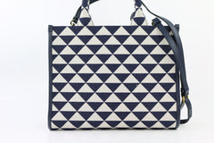 Navy Jacquard Small Symbole Shopper