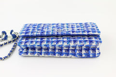 Blue Tweed Wallet on a Chain