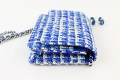 Blue Tweed Wallet on a Chain