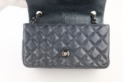 Dark Gunmetal Metallic Caviar Rectangular Mini