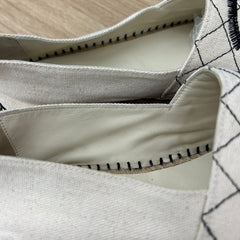 Beige Quilted Canvas Espadrilles 42