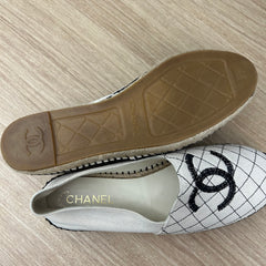 Beige Quilted Canvas Espadrilles 42
