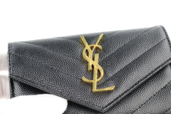 Black Matelasse Compact Wallet