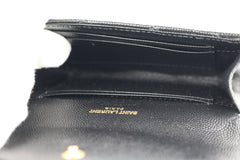 Black Matelasse Compact Wallet