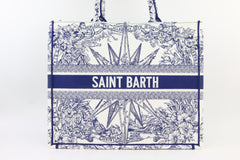 Navy St. Barth Embroidered Large Book Tote